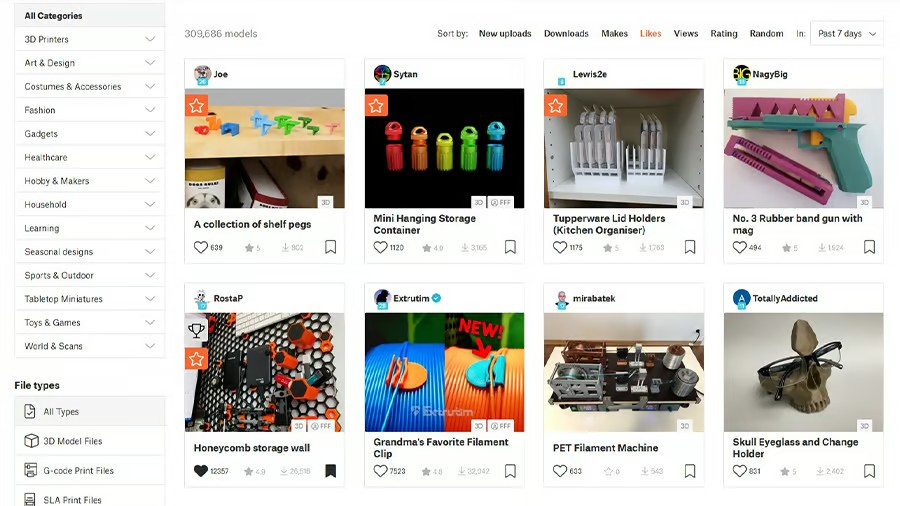 دریافت مدل سه بعدی از وبسایت Printables